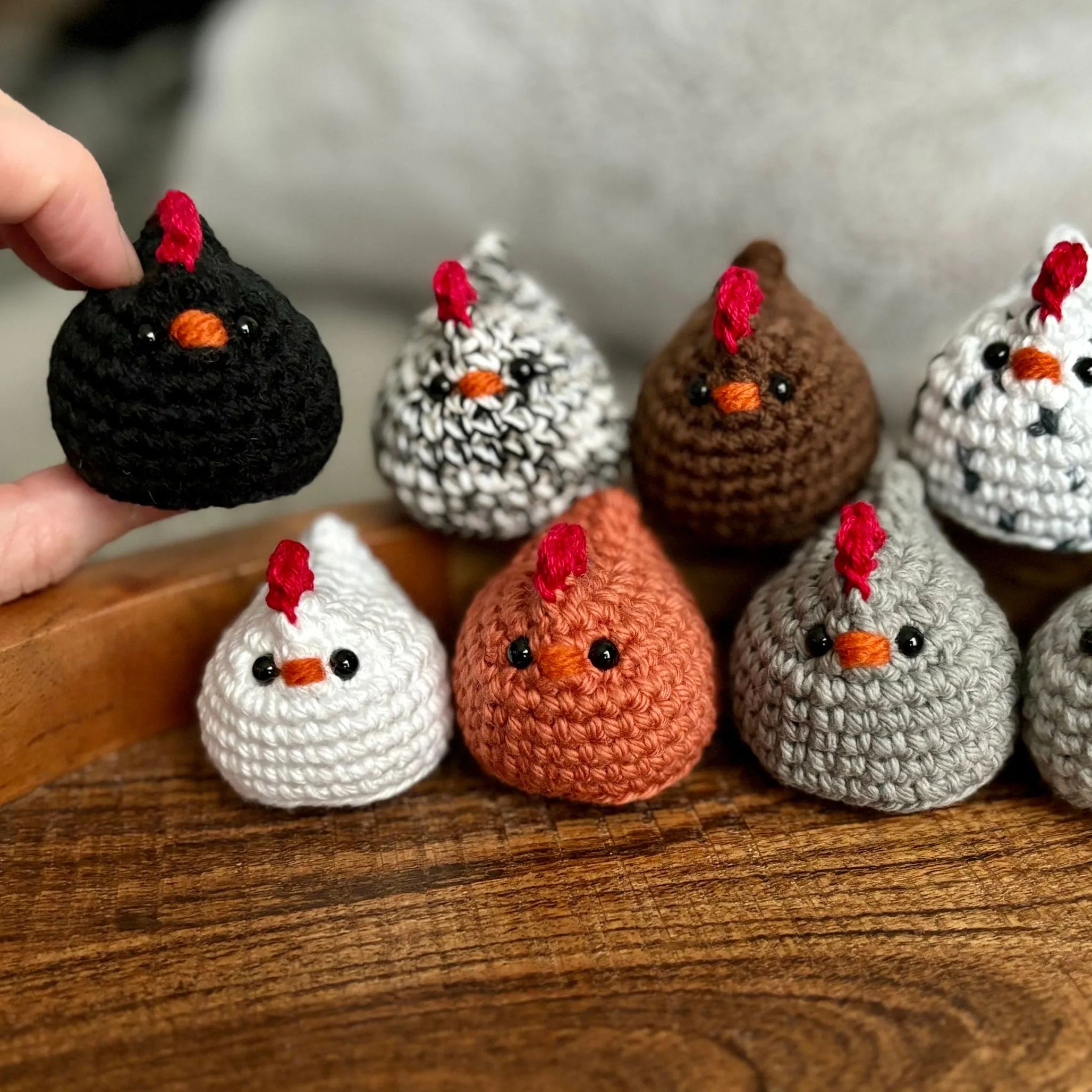 Mini Crochet Chicken Keychain
