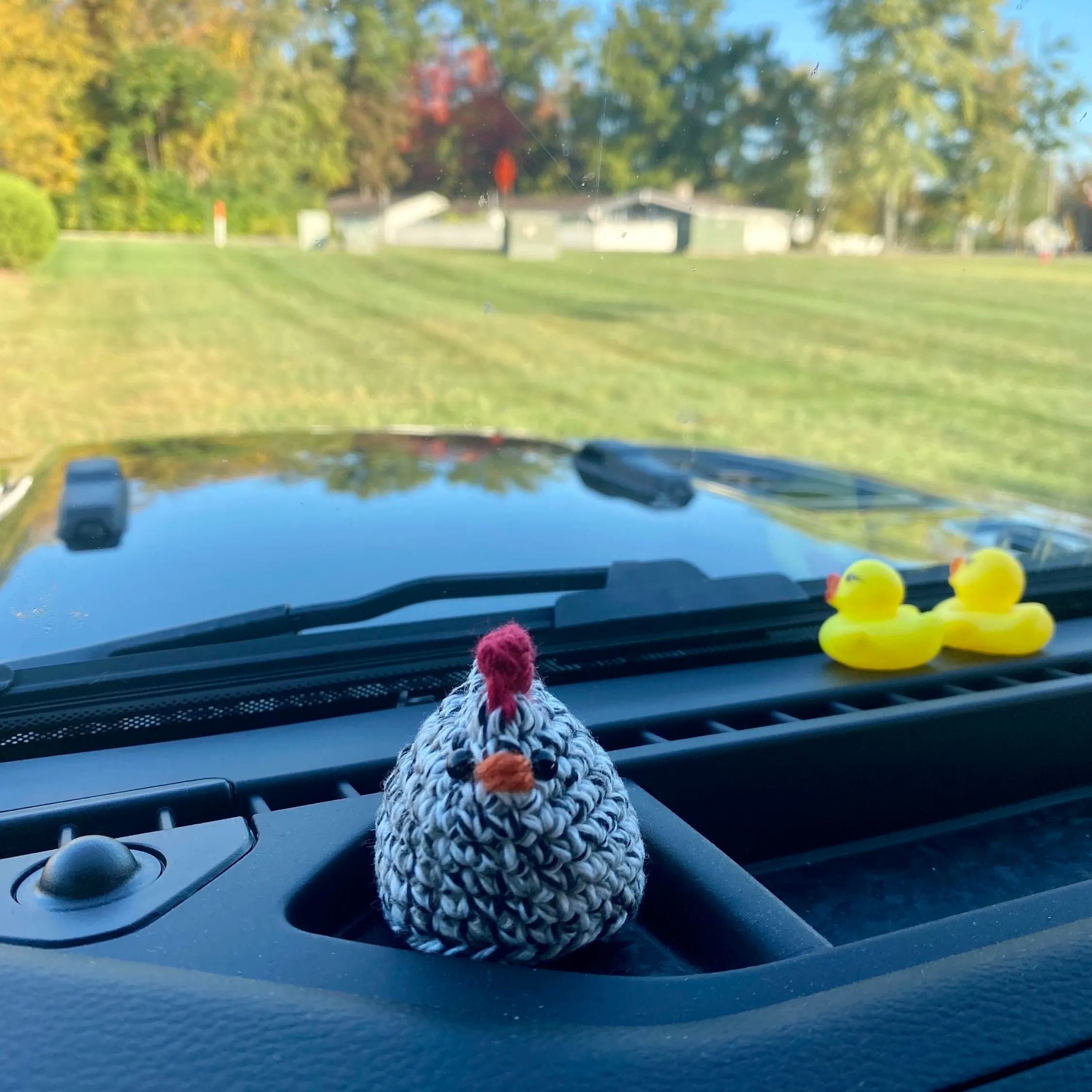 Mini Crochet Chicken Keychain