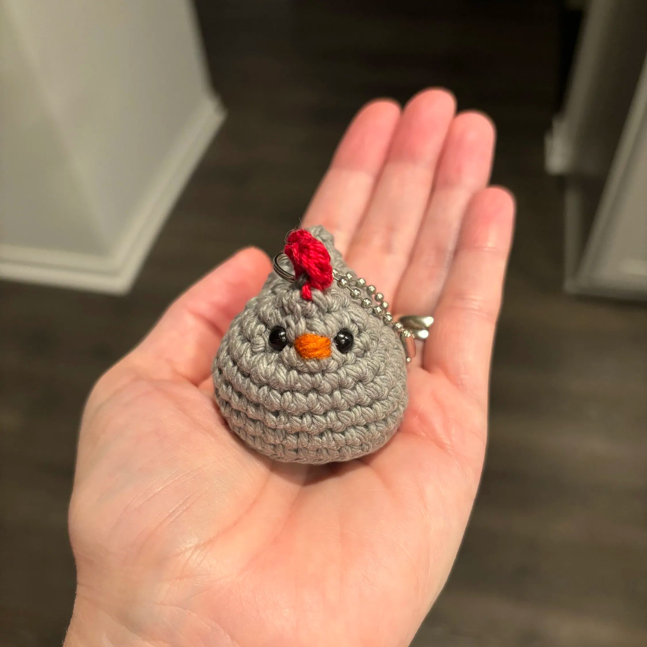 Mini Crochet Chicken Keychain