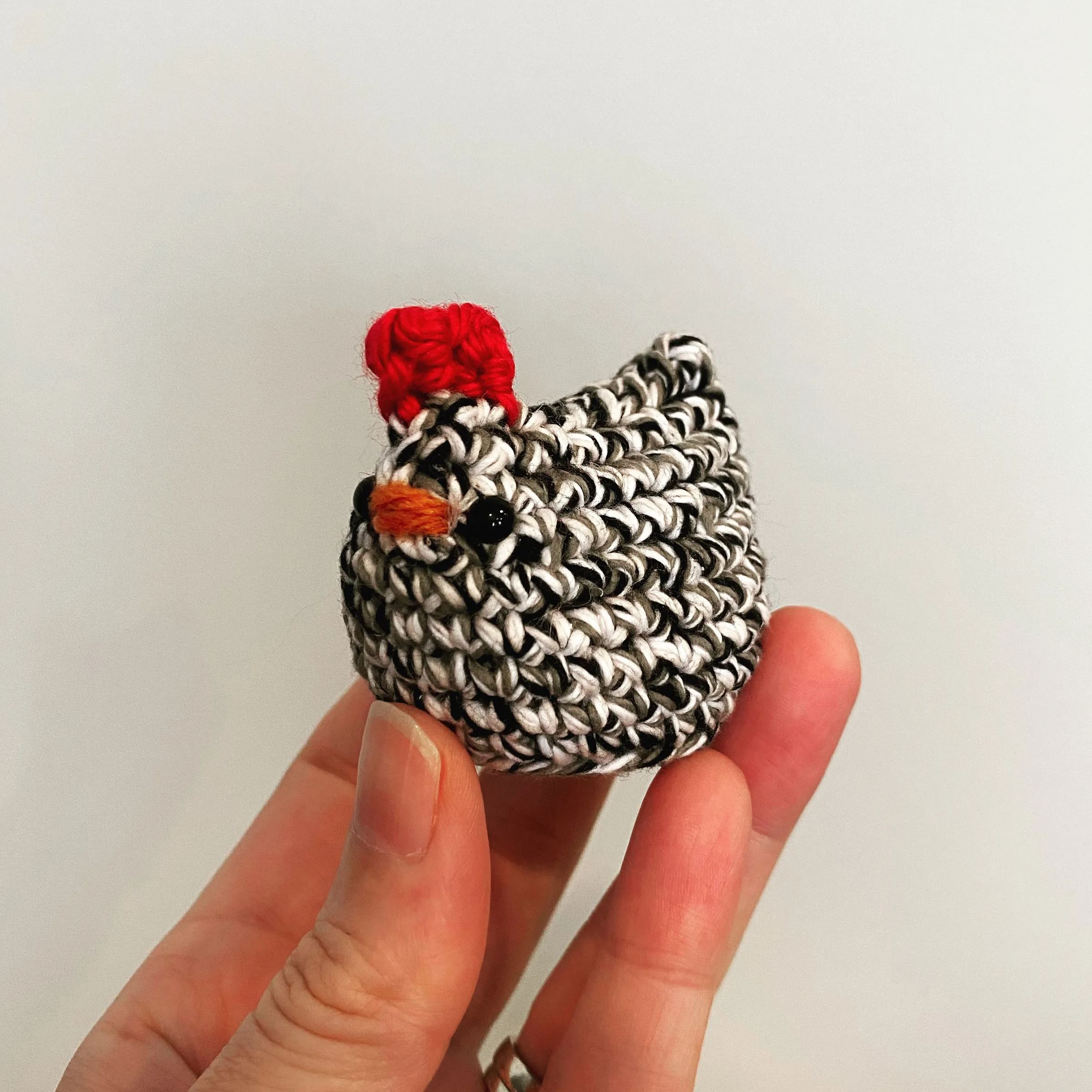 Mini Crochet Chicken Keychain