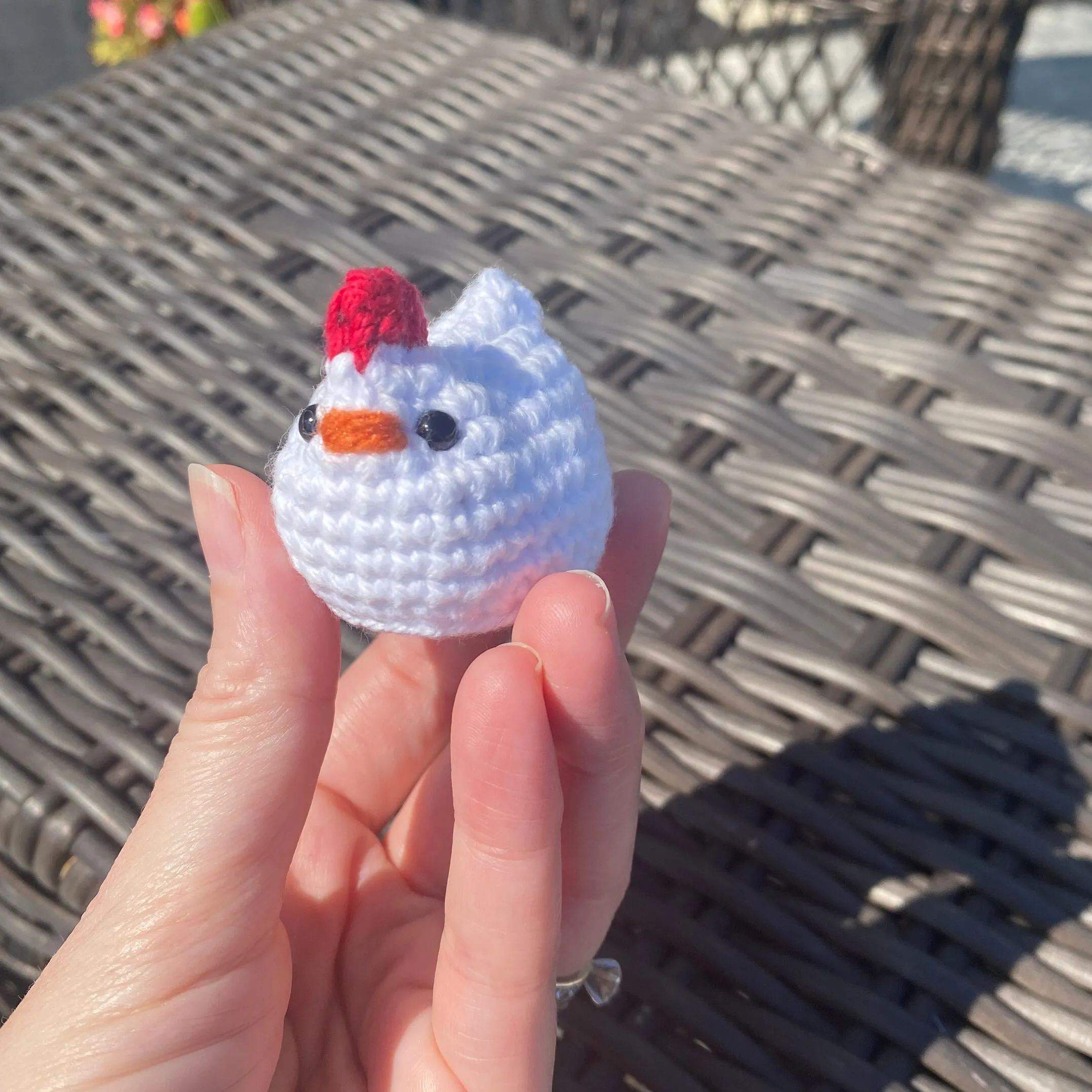Mini Crochet Chicken Keychain
