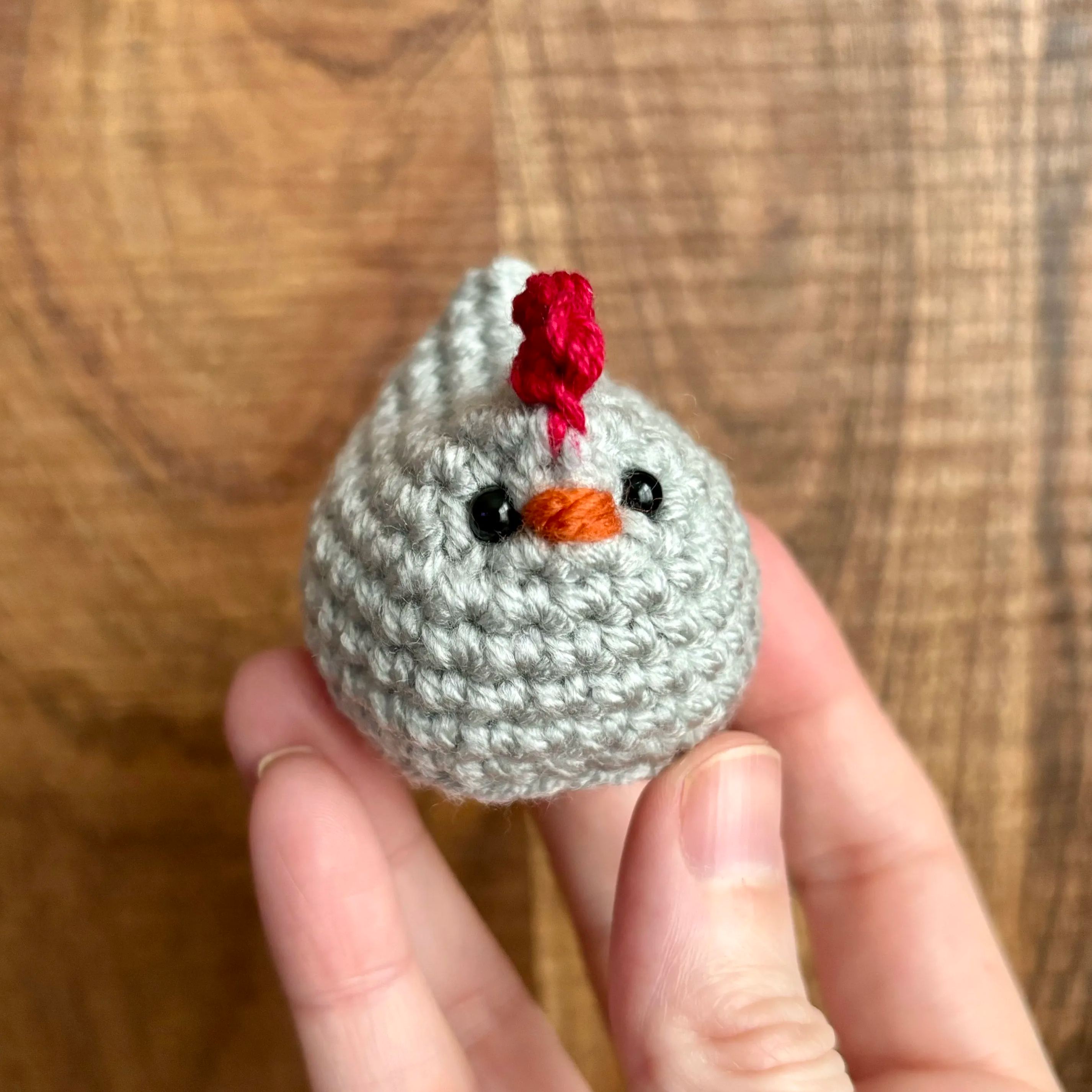 Mini Crochet Chicken Keychain