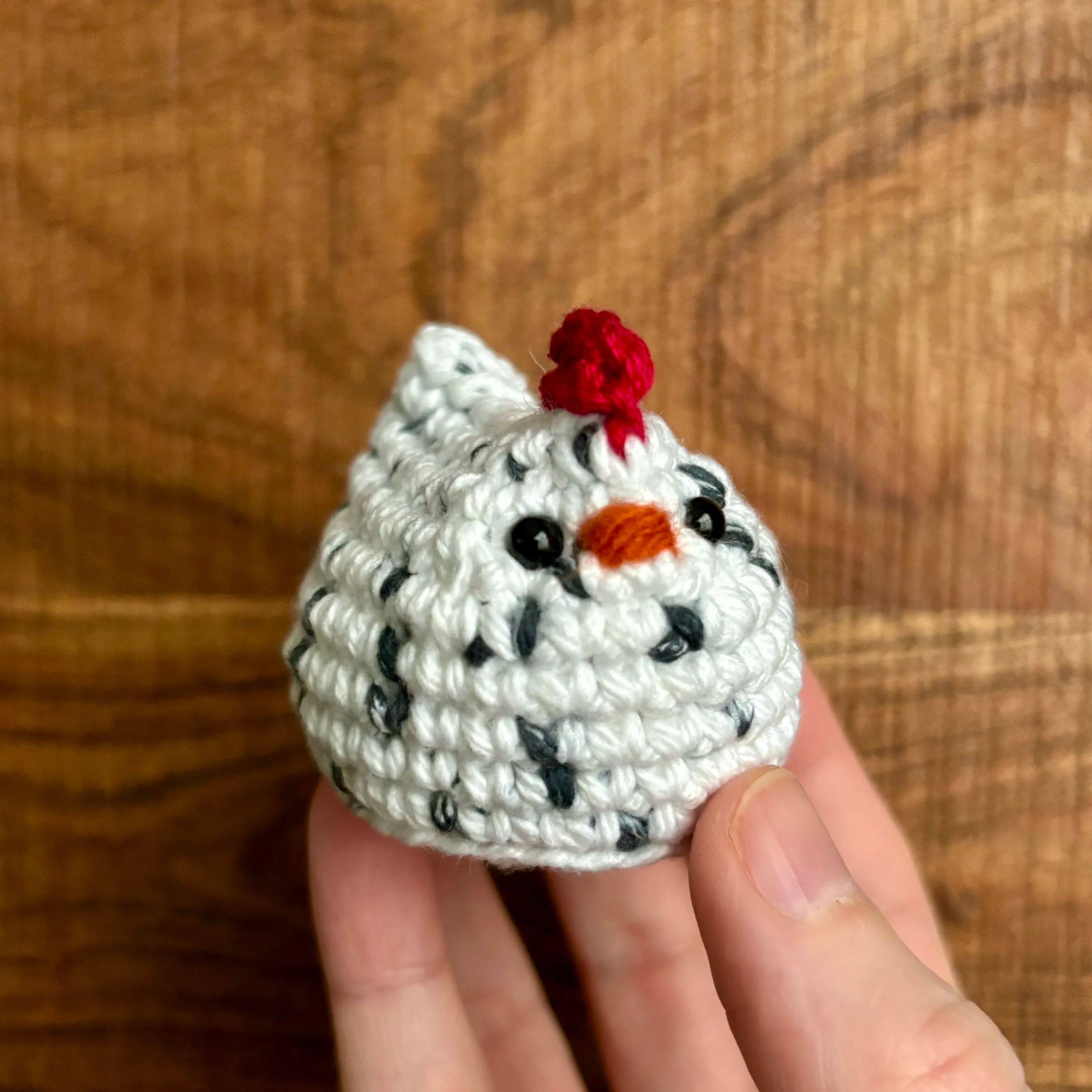 Mini Crochet Chicken Keychain