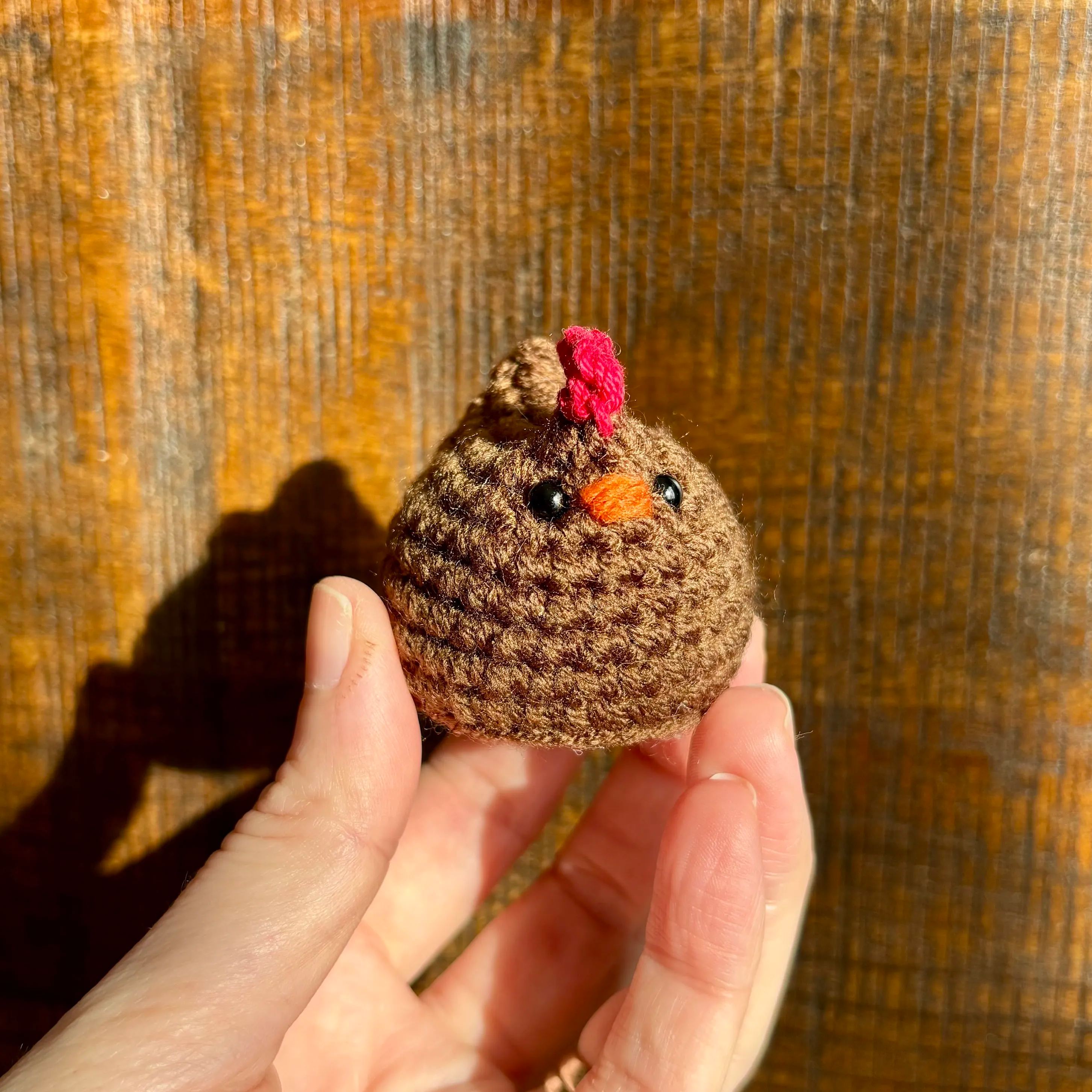Mini Crochet Chicken Keychain