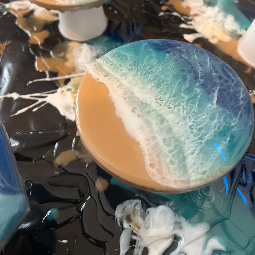 Resin Ocean Coaster Set 