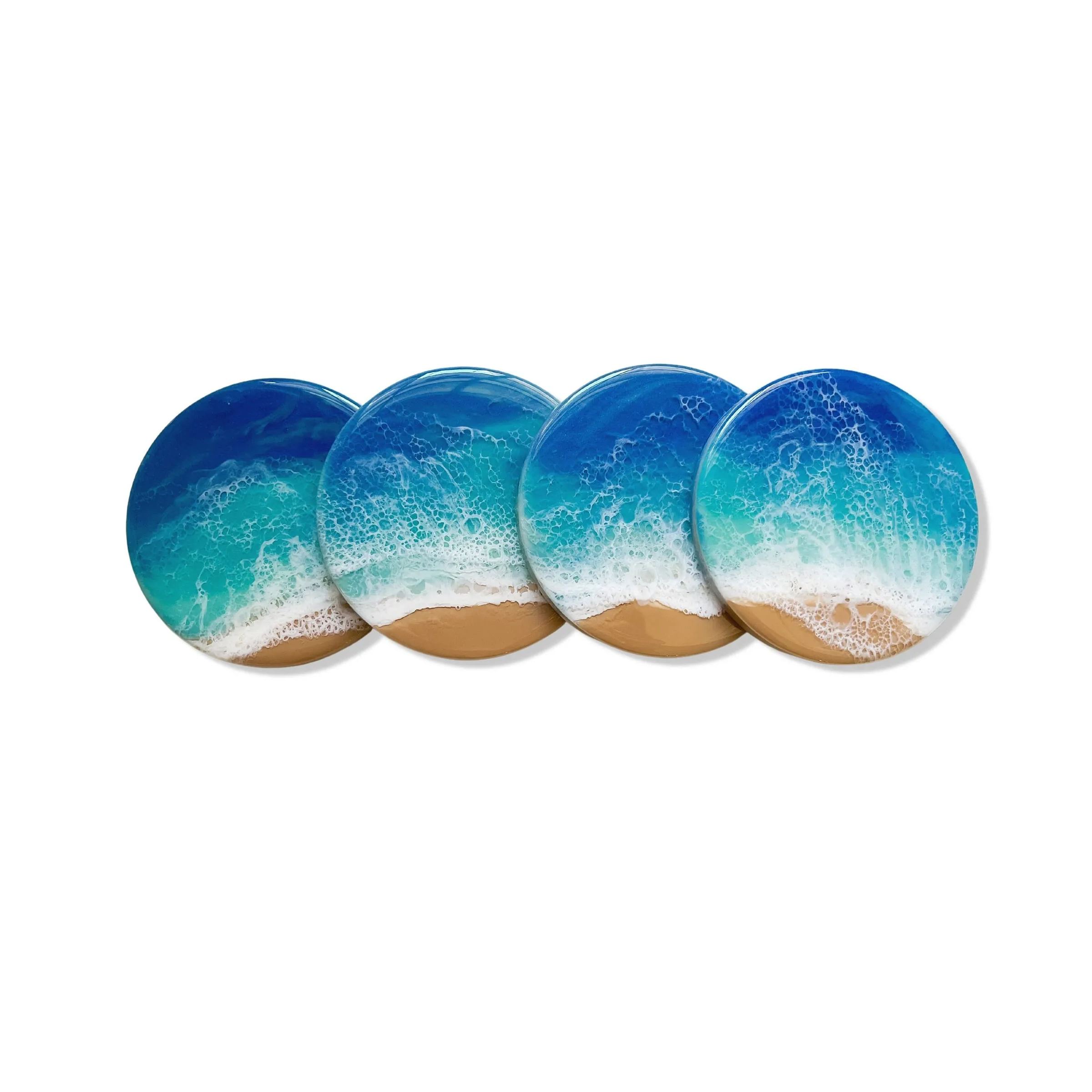 Resin Ocean Coaster Set 