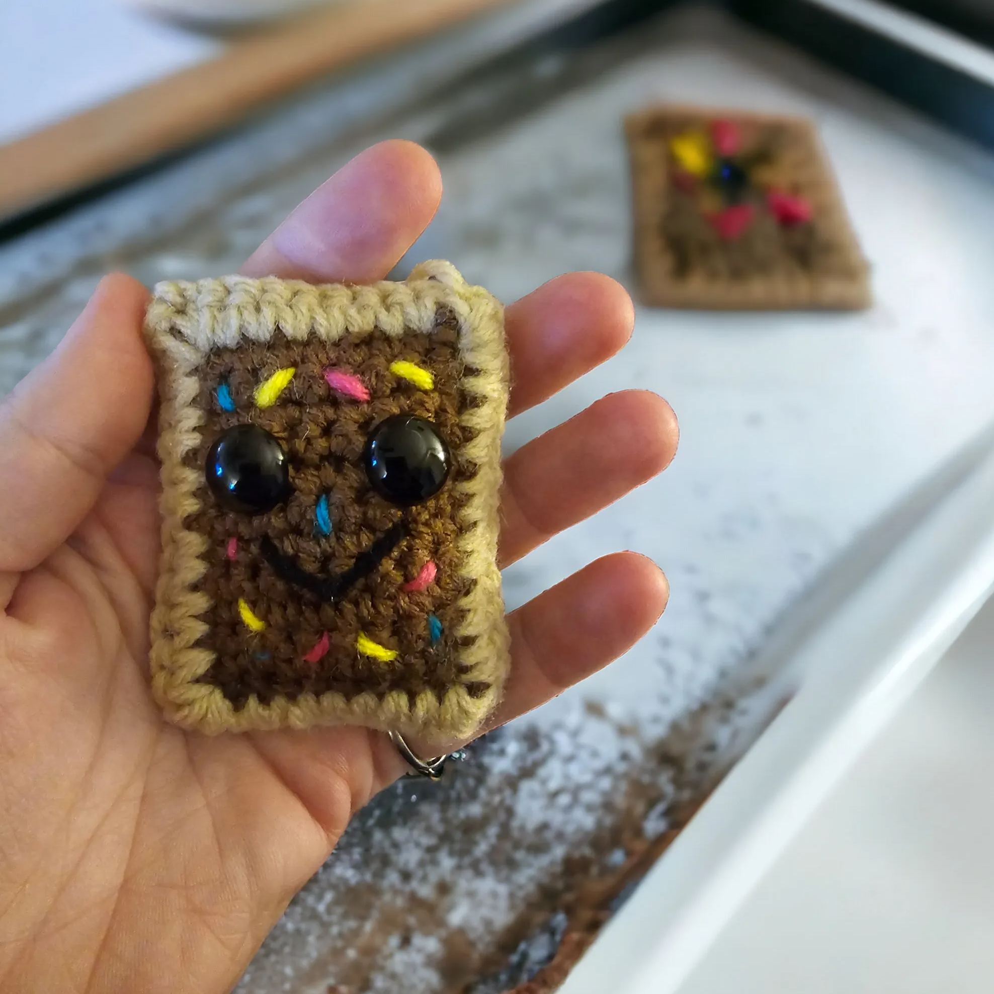 Crochet Keychain Emotional Support PopTart
