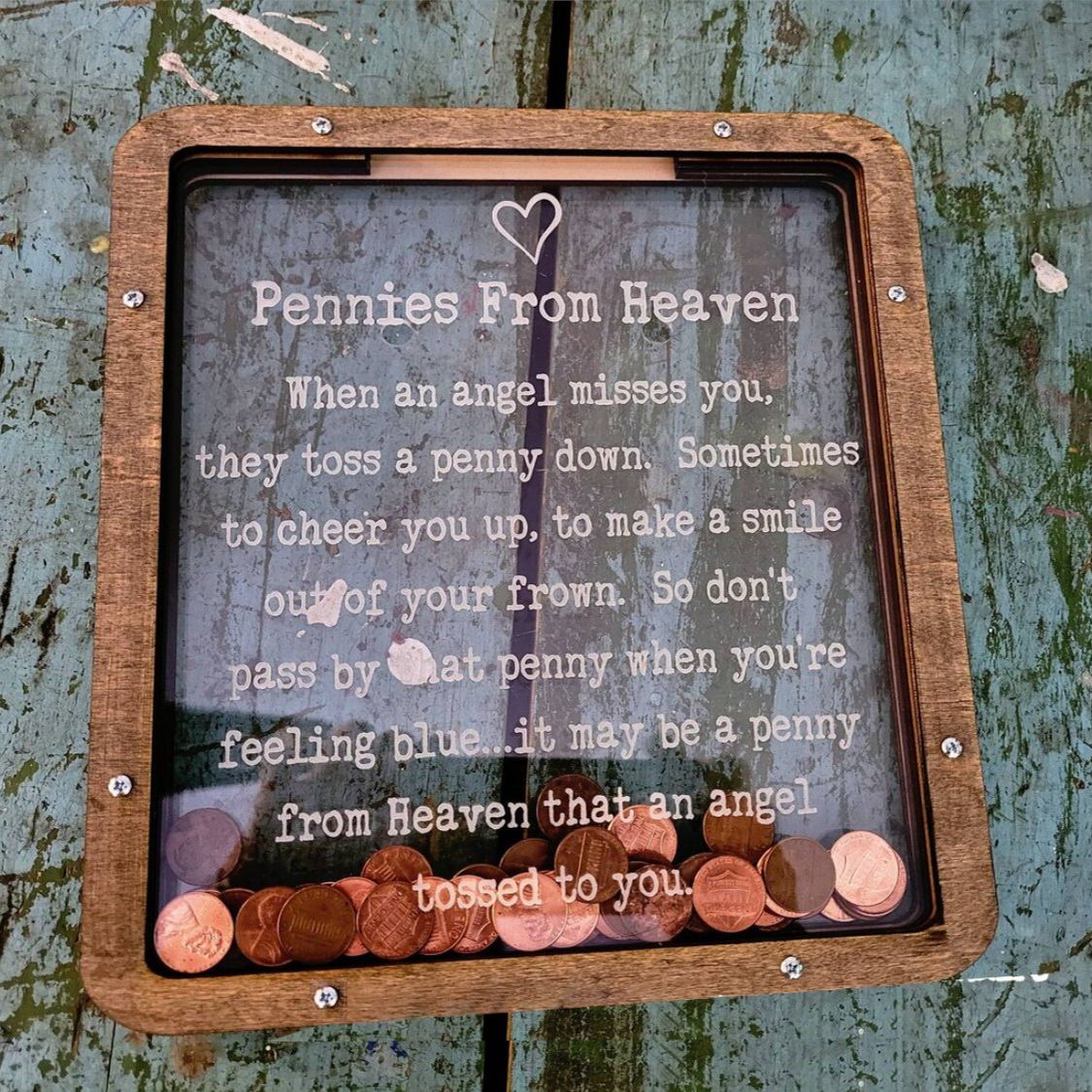 Pennies from Heaven Bank Wood Piggy Bank