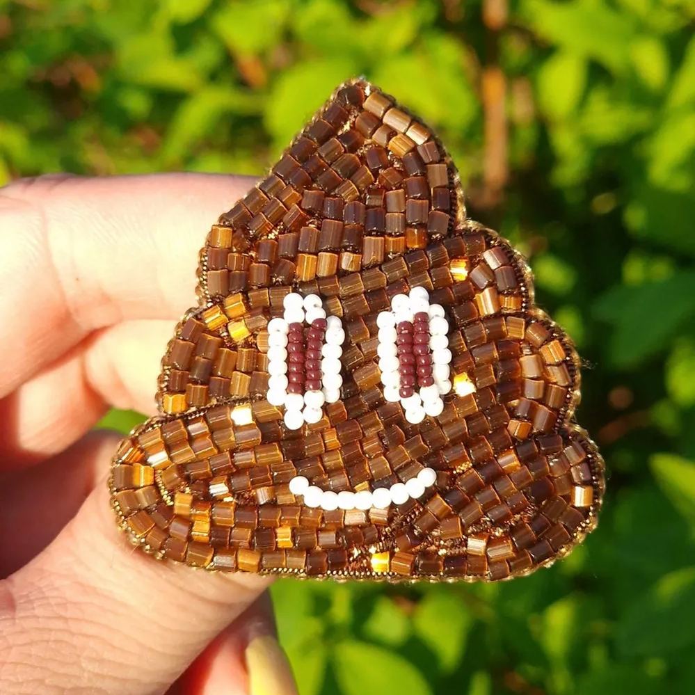 Funny handmade Poop Brooch