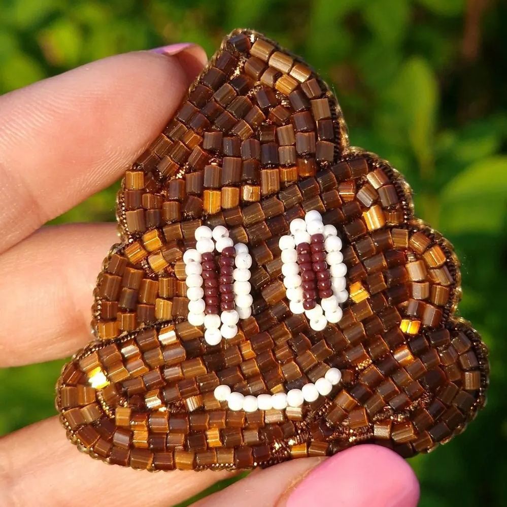 Funny handmade Poop Brooch