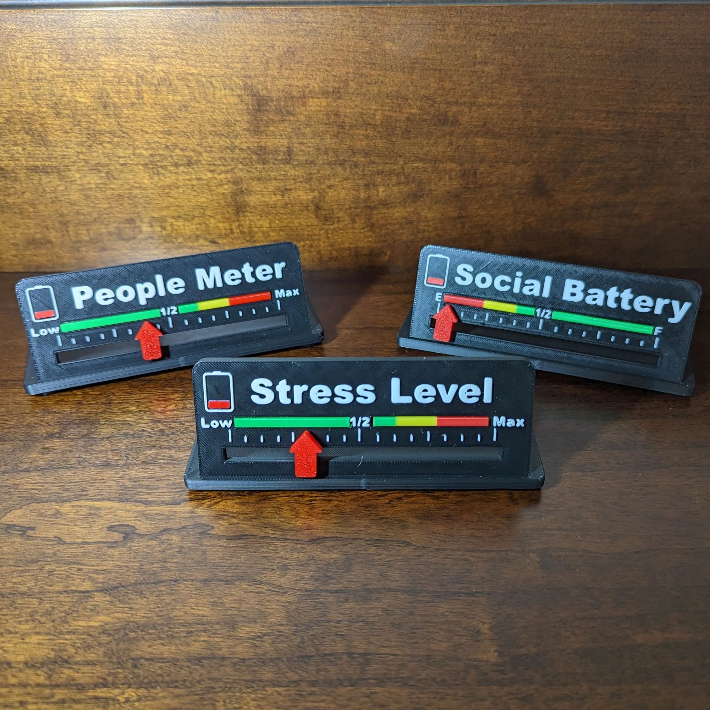 Social Battery Indicator Desk Sign