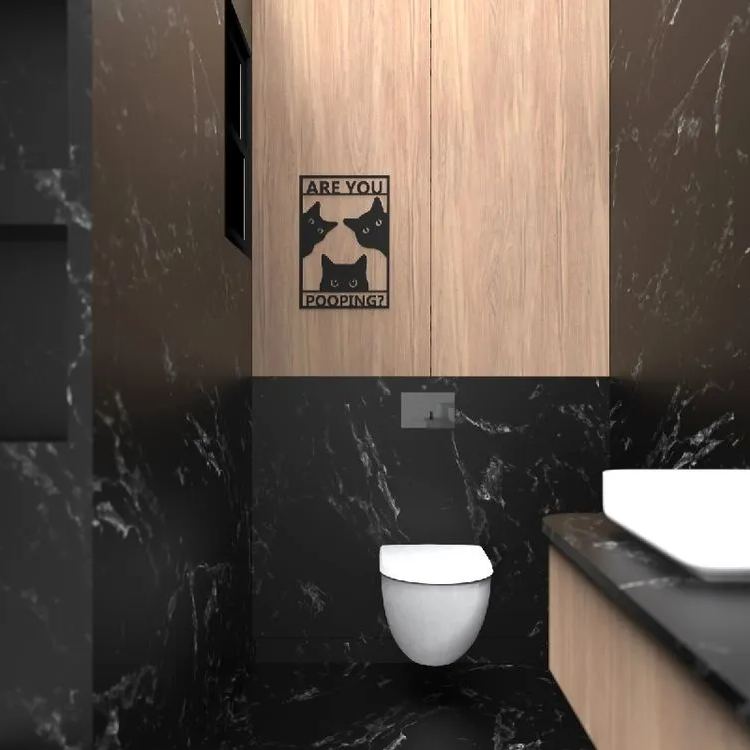 Cat Bathroom Sign - Are you pooping?