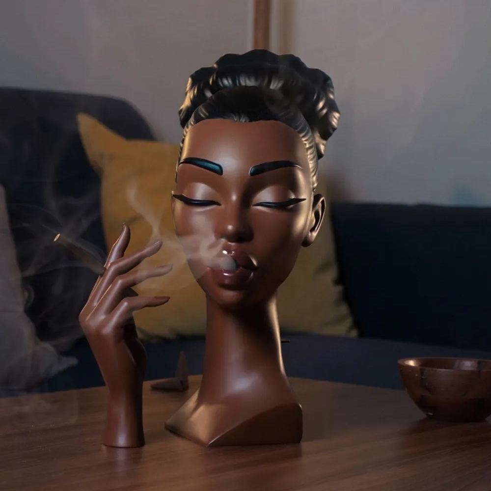 Head Incense Burner Black Woman
