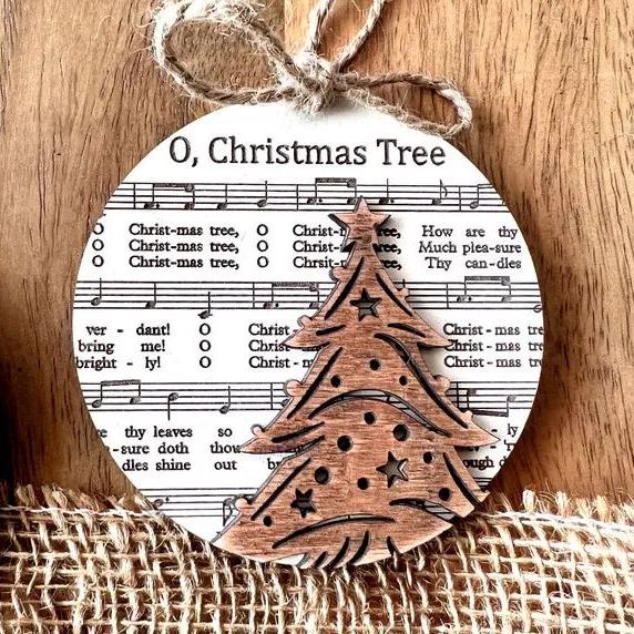 🎅Music Sheet Nativity Ornament
