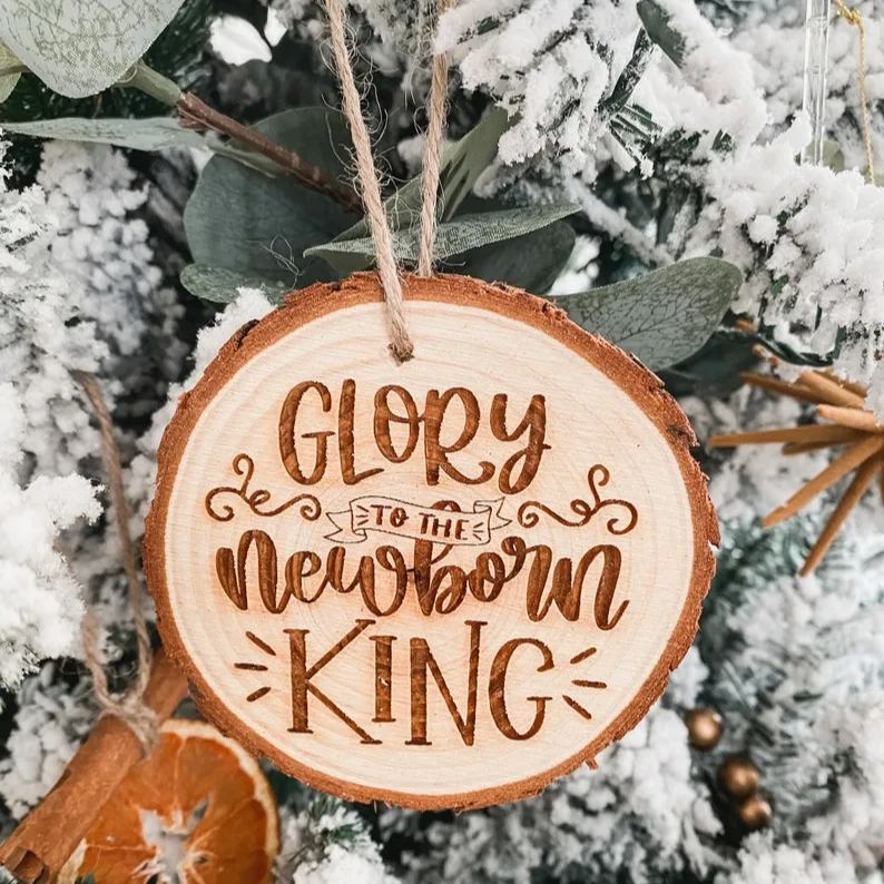 Nativity Engraved Wood Ornament
