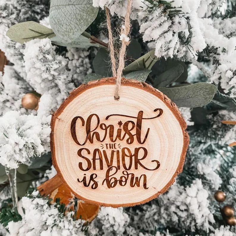 Nativity Engraved Wood Ornament