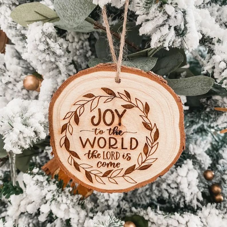 Nativity Engraved Wood Ornament