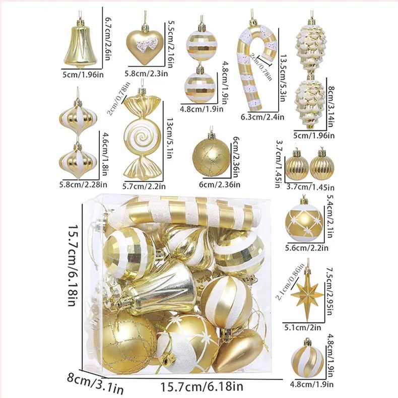 16Pcs Christmas Ornaments Balls Set