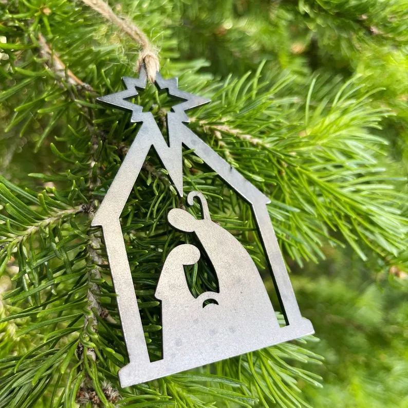 Nativity Metal Christmas Ornament