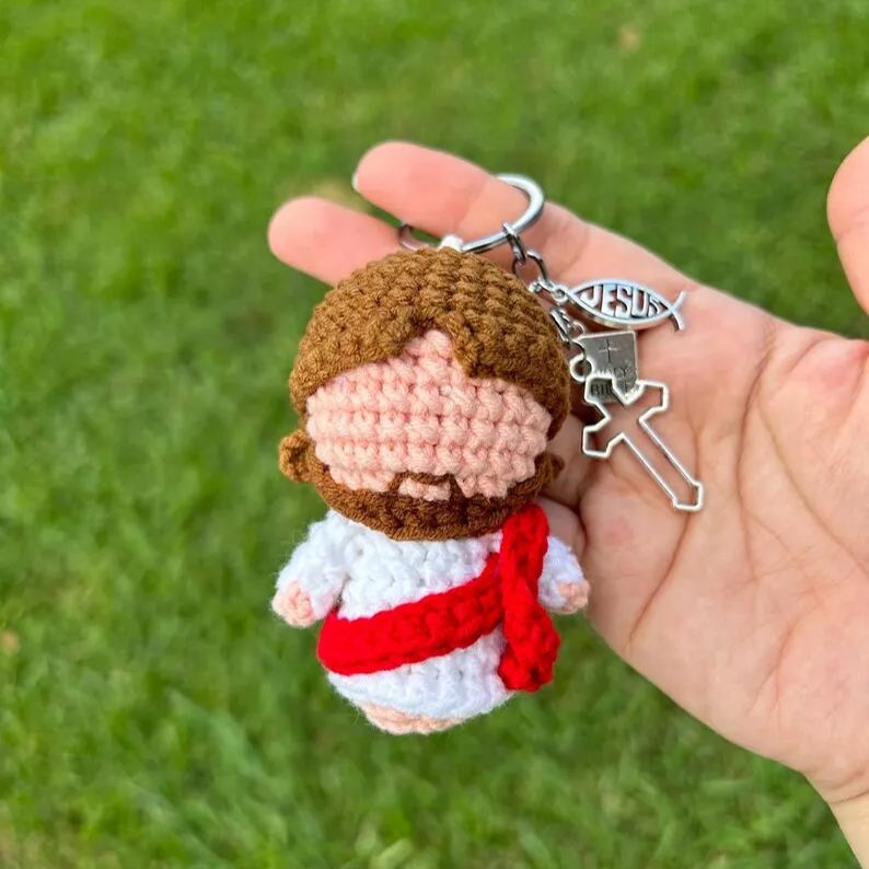 Crochet Mini Jesus Hanging