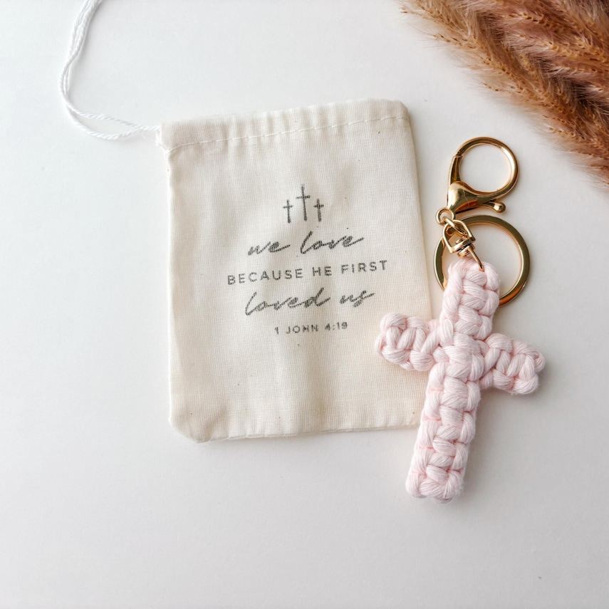 Macrame Cross Keychain