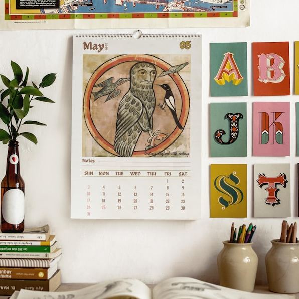 Funny Medieval Owl Calendar 2026
