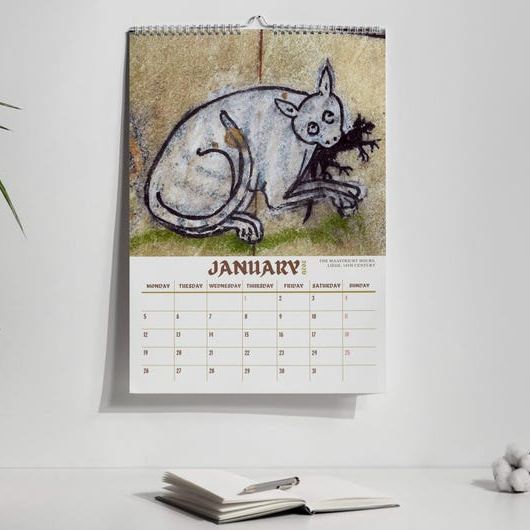 Funny Mediaval Cat Calendar 2026