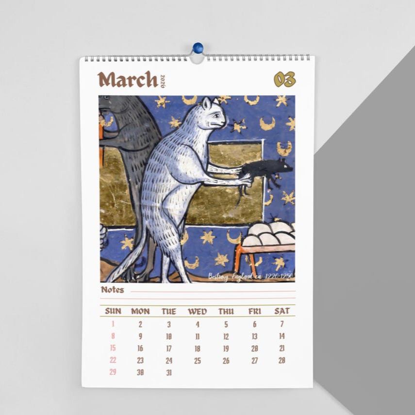 ​​Ugly Medieval Cats 2026 Wall Calendar​
