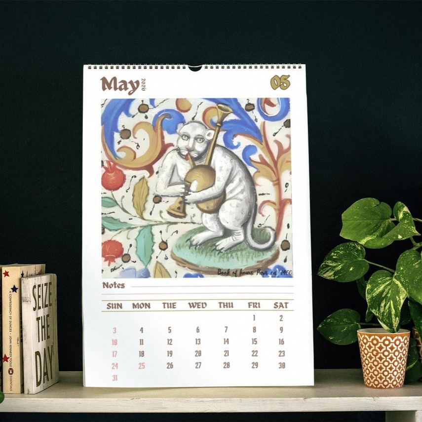 ​​Ugly Medieval Cats 2026 Wall Calendar​
