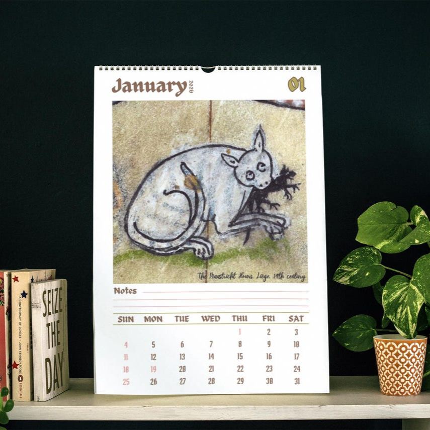 ​​Ugly Medieval Cats 2026 Wall Calendar​