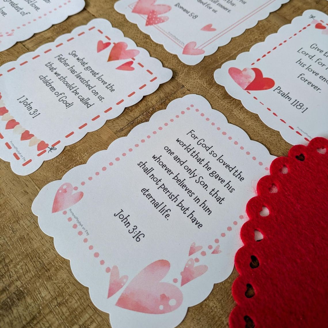 Christian Valentine's Scripture Card Set