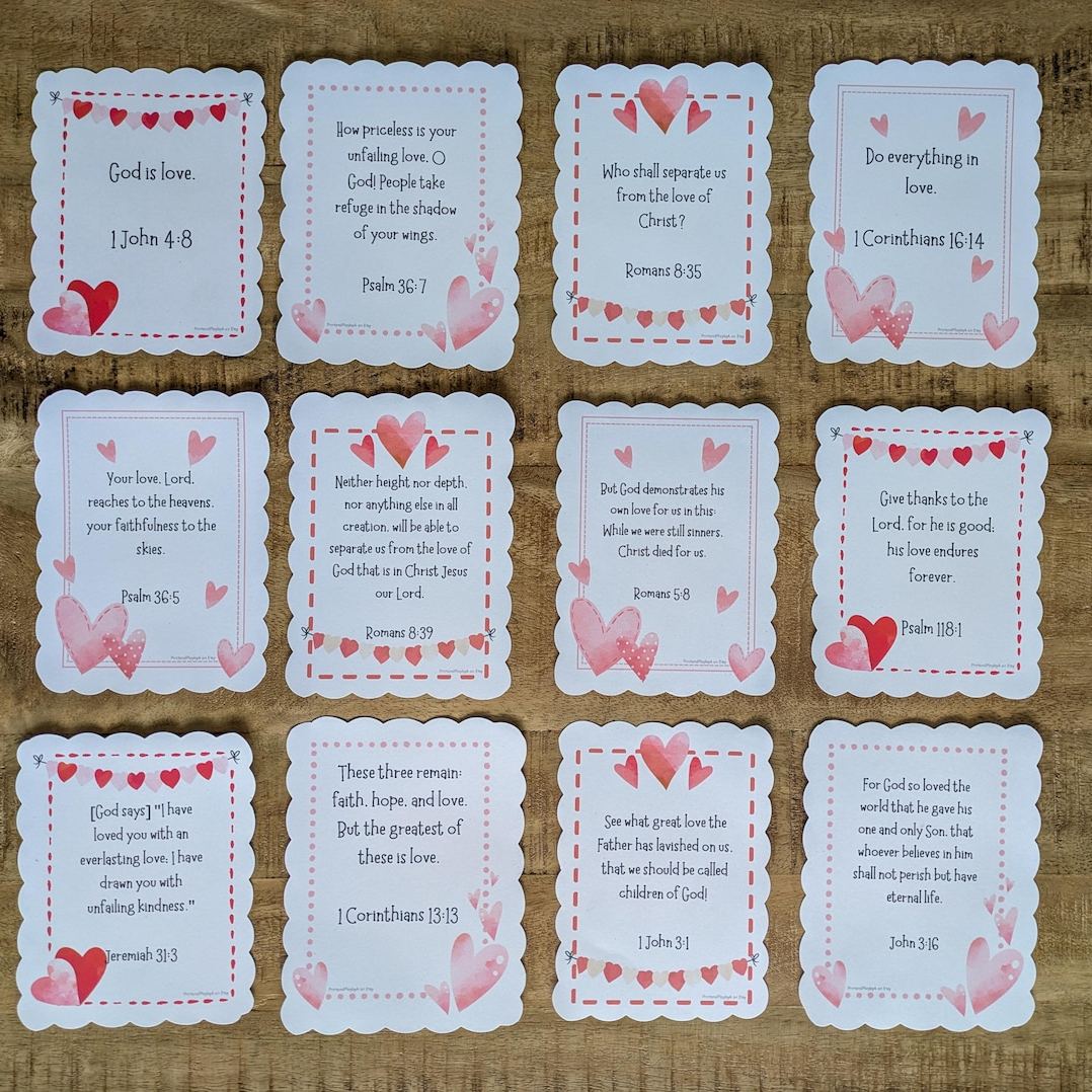 Christian Valentine's Scripture Card Set