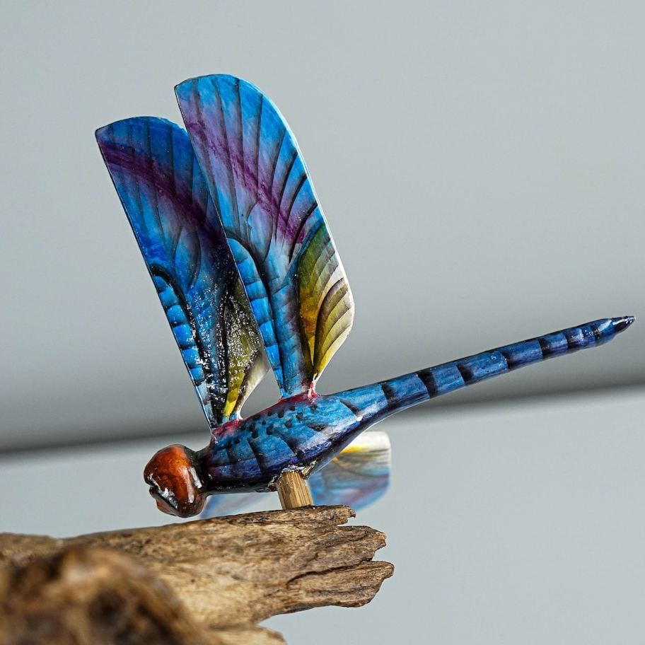 Hanging Blue Dragonflies Sculpture