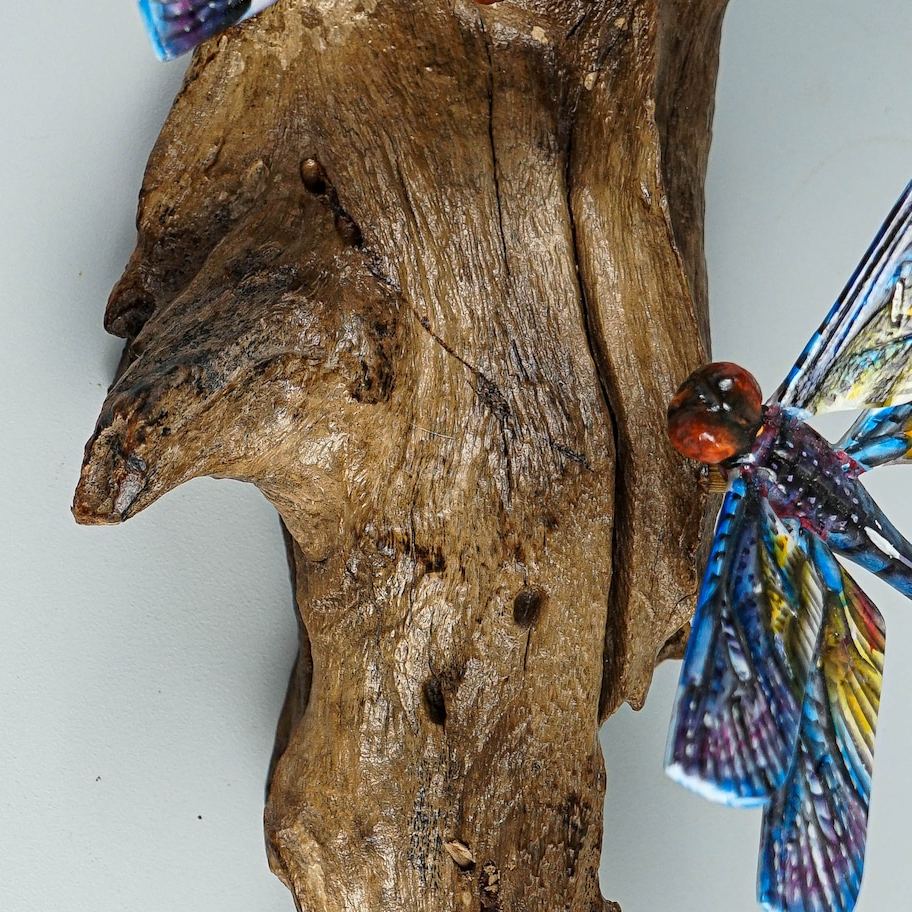 Hanging Blue Dragonflies Sculpture