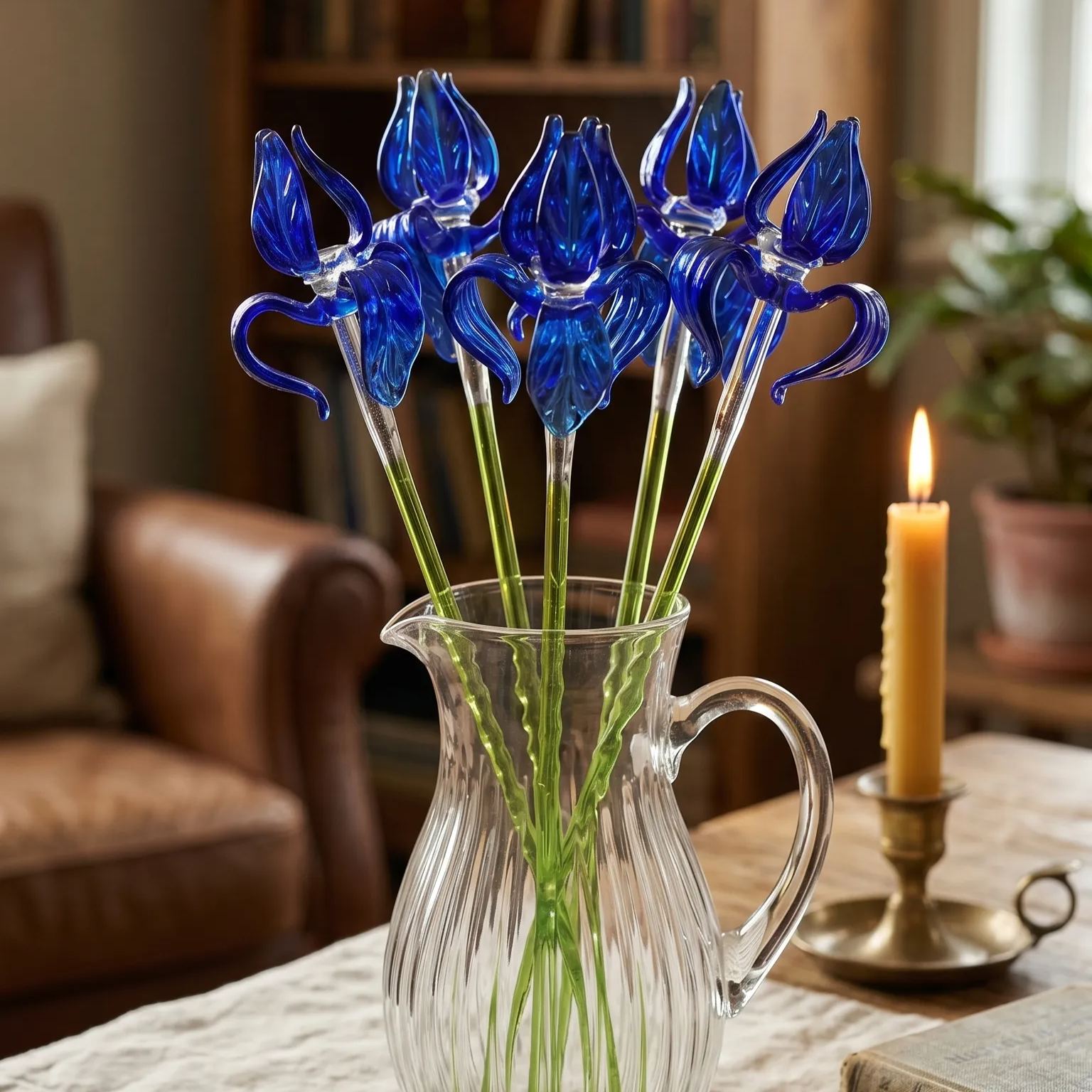 🔥Limited-time 50% off sale-Hand Blown Glass Iris Flower