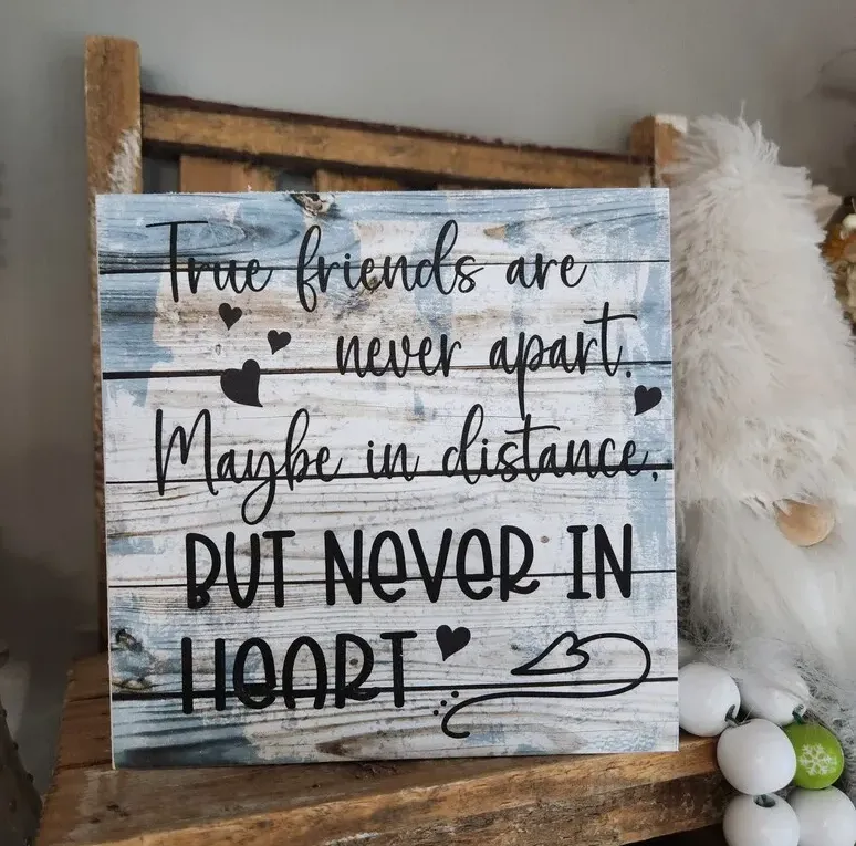 True Friends are Never Apart, friendship Gift Long Distance, friend is moving, friend for life, friend moving gift, friendship gift Distressed blue