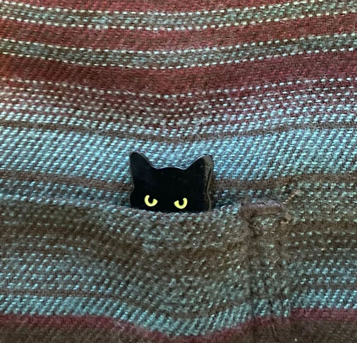 Tiny Black Cat Enamel Pin