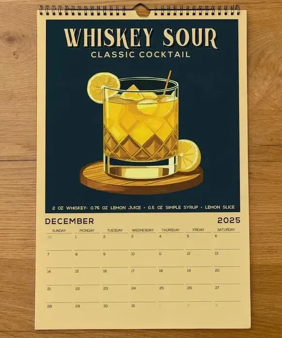 2025 年鸡尾酒艺术挂历