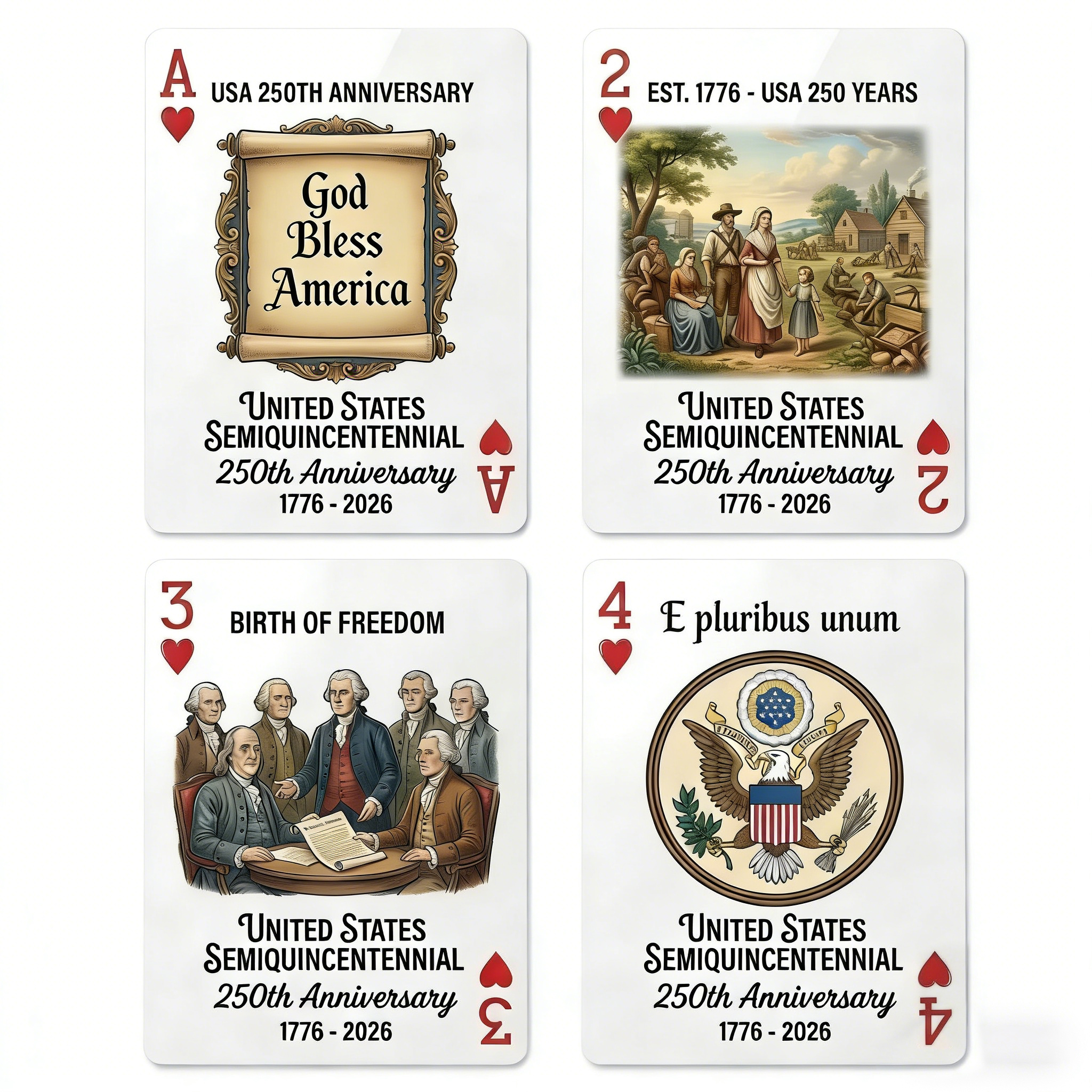 USA 250th Anniversary Commemorative Playing Cards