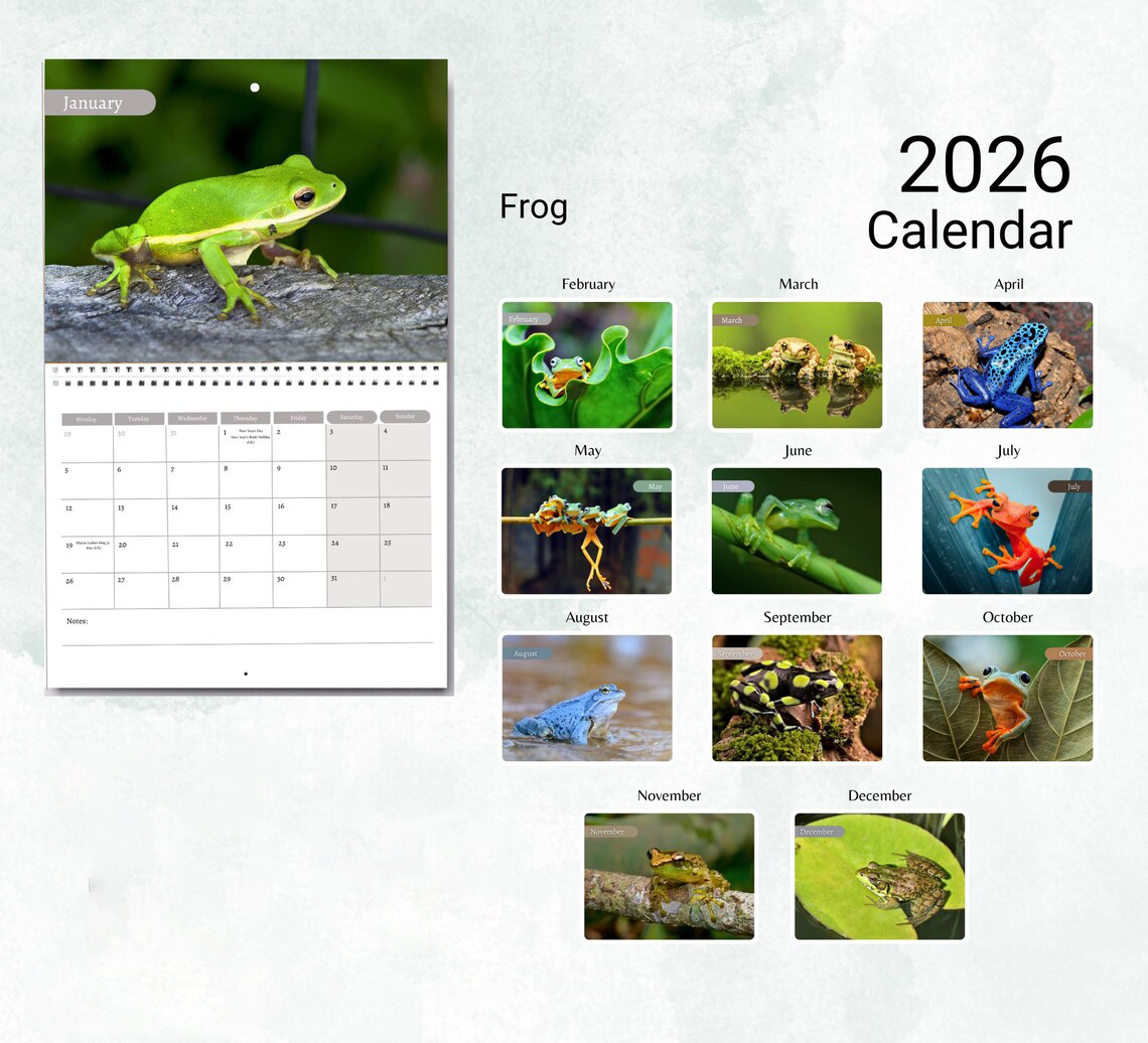 2026 Frog Calendar 