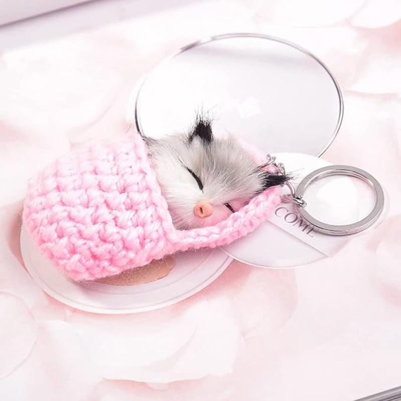 CUTE SLEEPING KITTEN KEYCHAIN