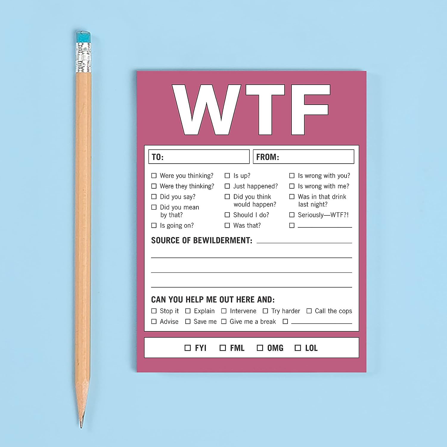 😲 WTF Notes Nifty Note Checklist Memo Pad