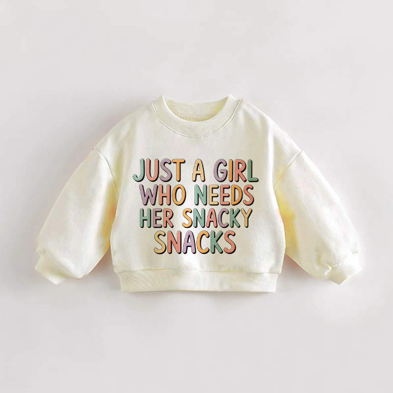 Einfach ein GIRL , das seine Snacks braucht – Baby Kleinkind - Sweatshirt in Creme - Creme - 3-5J - image 1