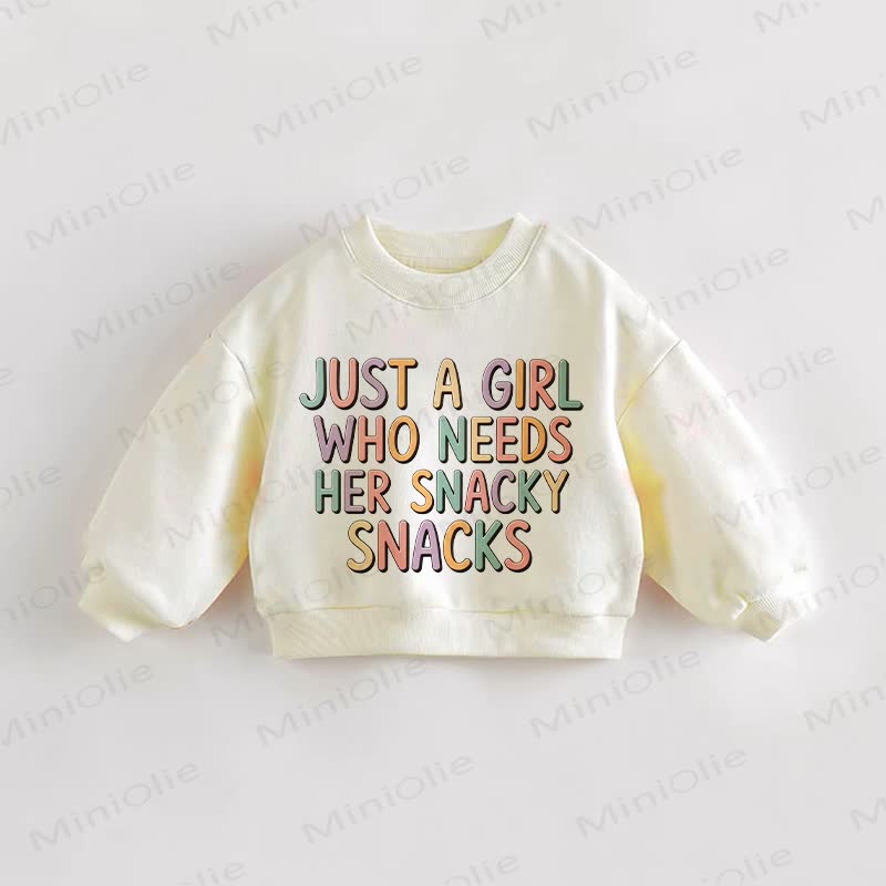 Einfach ein GIRL , das seine Snacks braucht – Baby Kleinkind - Sweatshirt in Creme - Creme - 3-5J - image 1