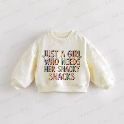 Einfach ein GIRL , das seine Snacks braucht – Baby Kleinkind - Sweatshirt in Creme - Creme - 3-5J - image 1