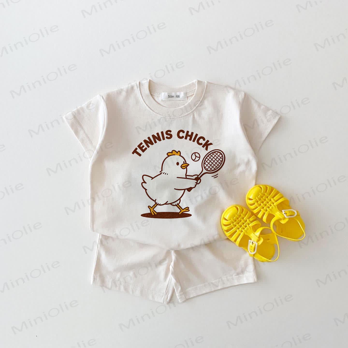 TENNIS CHICK Baby Print 2-teiliges weißes Set - Weiß - 18-24M - image 1