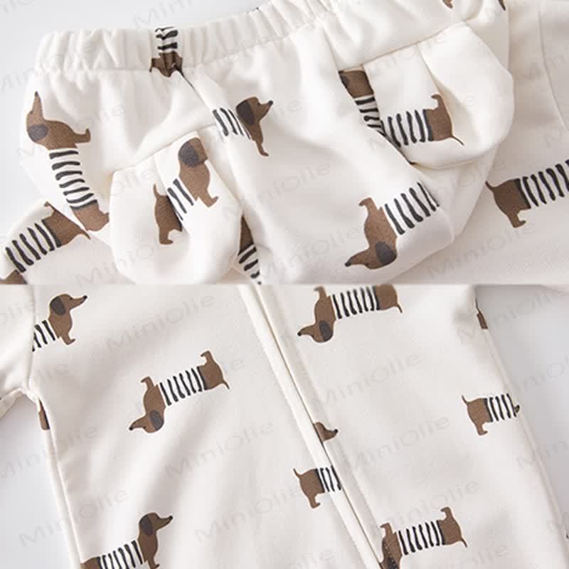 Baby - Dinosaurier Dackel-Mond-Kapuzen- Strampler - image 4