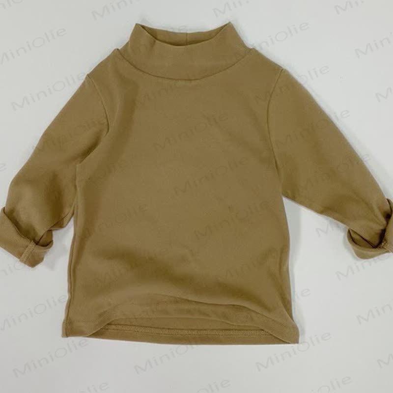 Kind Rollkragenpullover , Einfarbig - Khaki - 8Y - image 7