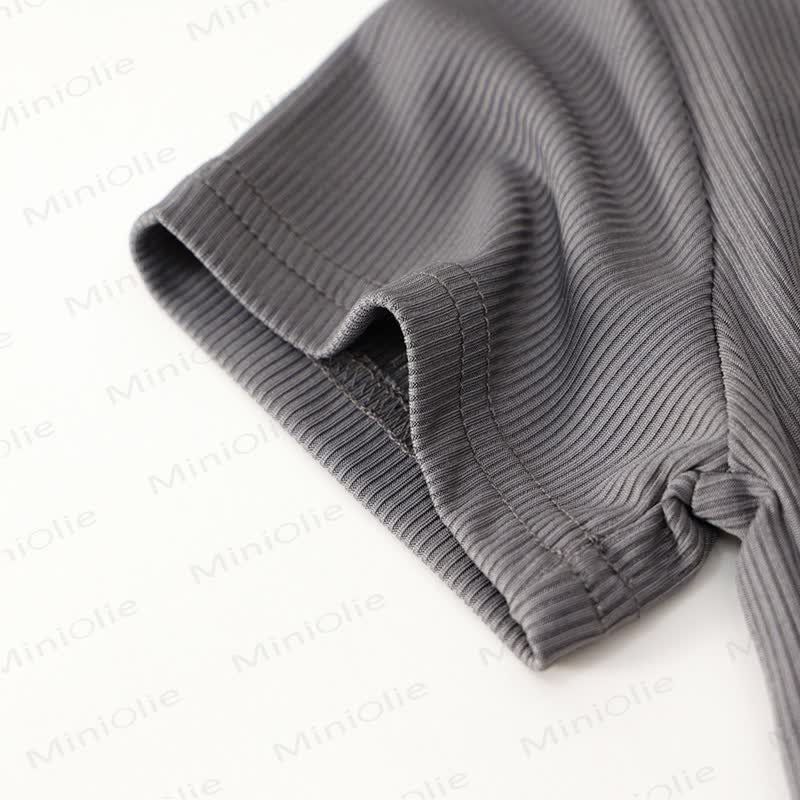 Zweiteiliges Set aus Stricken Kurzarm- Spitze und ausgestellter Hose für Kleinkind - image 16