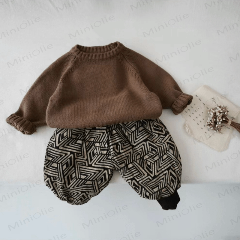Einfarbig Pullover mit Gestrickt für Kind - image 12